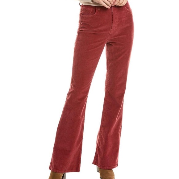 Current/Elliott Women's The High Rise Flare Jean Red Corduroy Size 31 - Picture 1 of 8